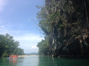 Entering the underground river